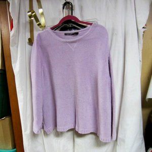 VTG REFERENCE POINT II, CROP SWEATER, VERY SOFT, LT LILAC, SCOOP NECK 2X